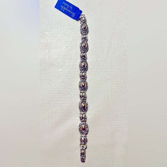 NEW SILVER And GOLD TONE BRACELET PERIWINKLE BY BARLOW With TAG - Picture 5 of 10